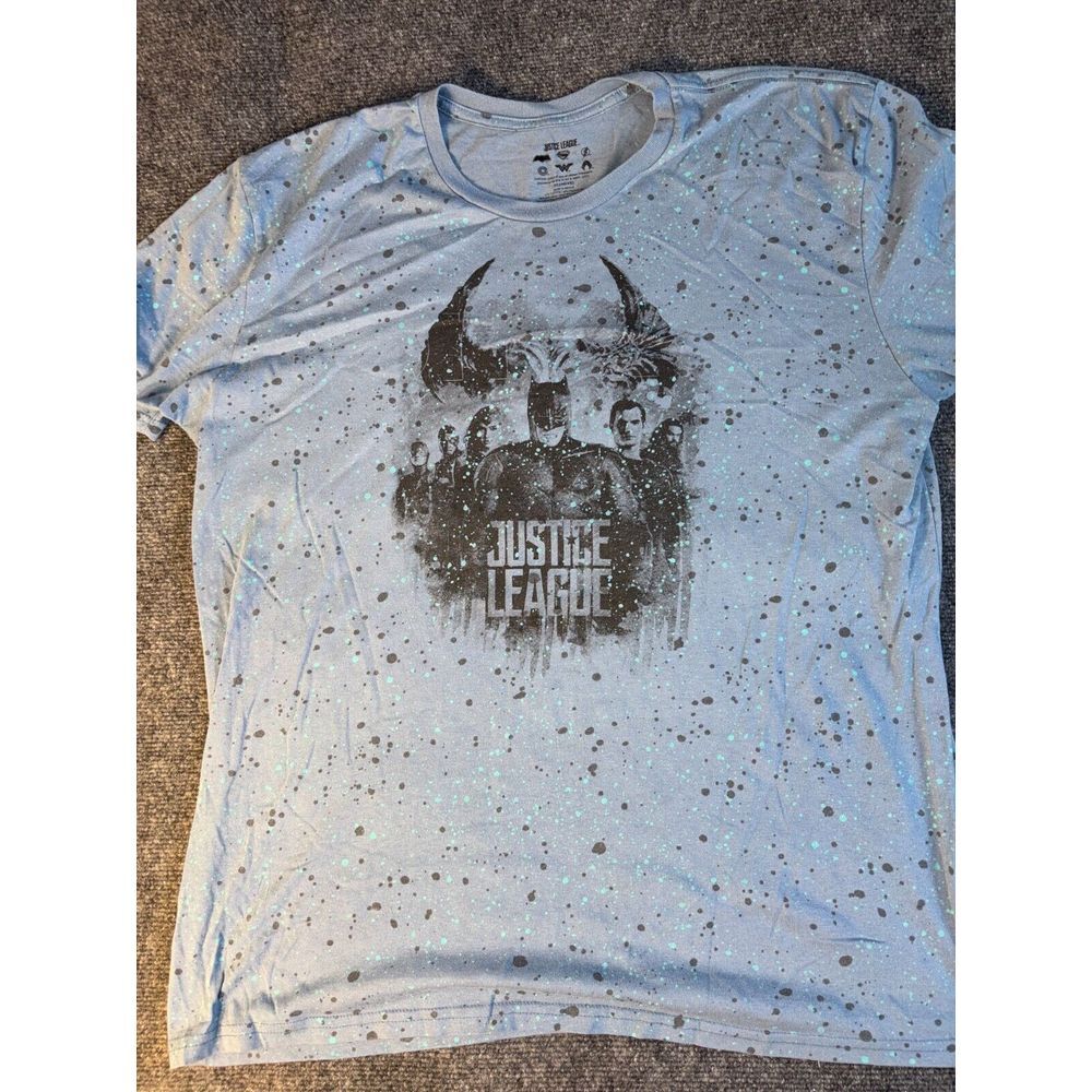 Justice League Tee Shirt Men XL Blue Zack Snyder DC Comic Batman Superman Wonder